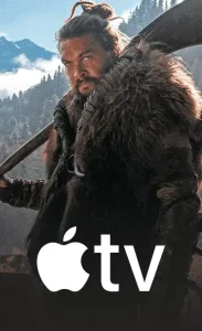 A man stands outdoors in a mountainous area, holding an axe. The background features natural scenery, and the scene appears to be inspired by action films.